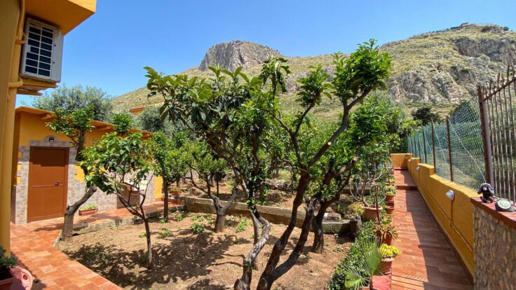 Giardino esterno della casa vacanze di Sferracavallo